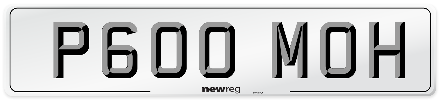 P600 MOH Number Plate from New Reg